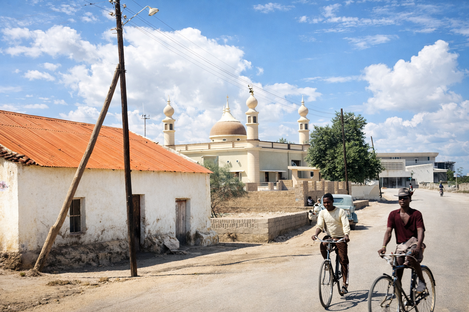 Rapazes de bicicleta