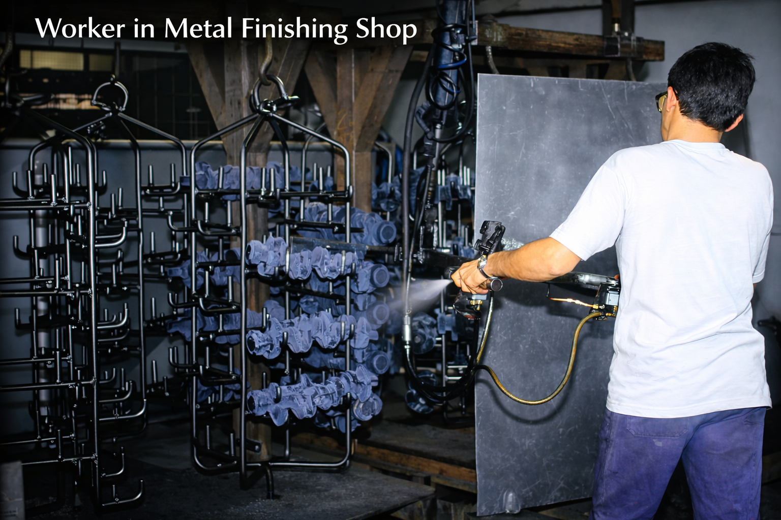 Trabalhador em oficina de metalurgia