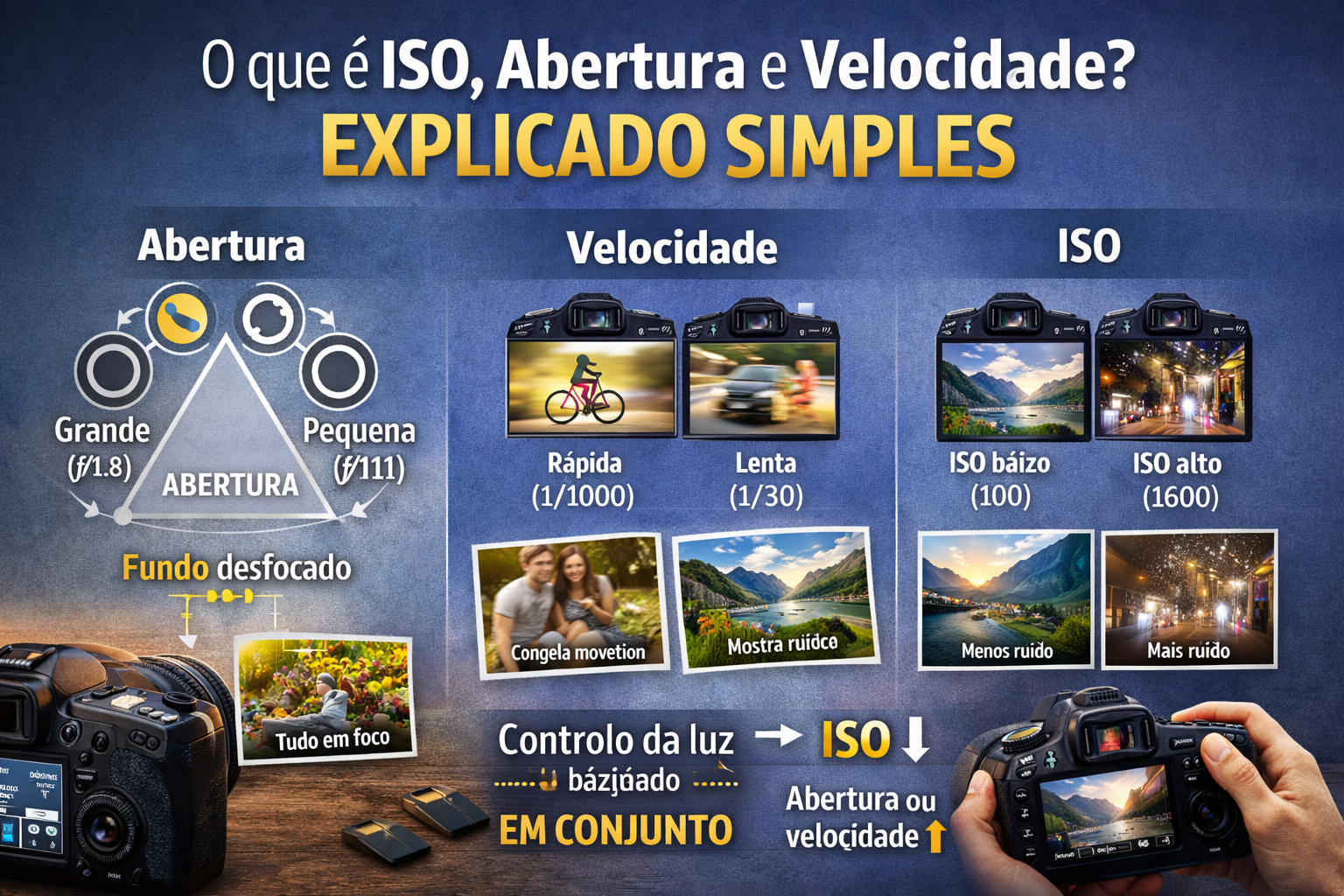 Triângulo da exposição explicado visualmente