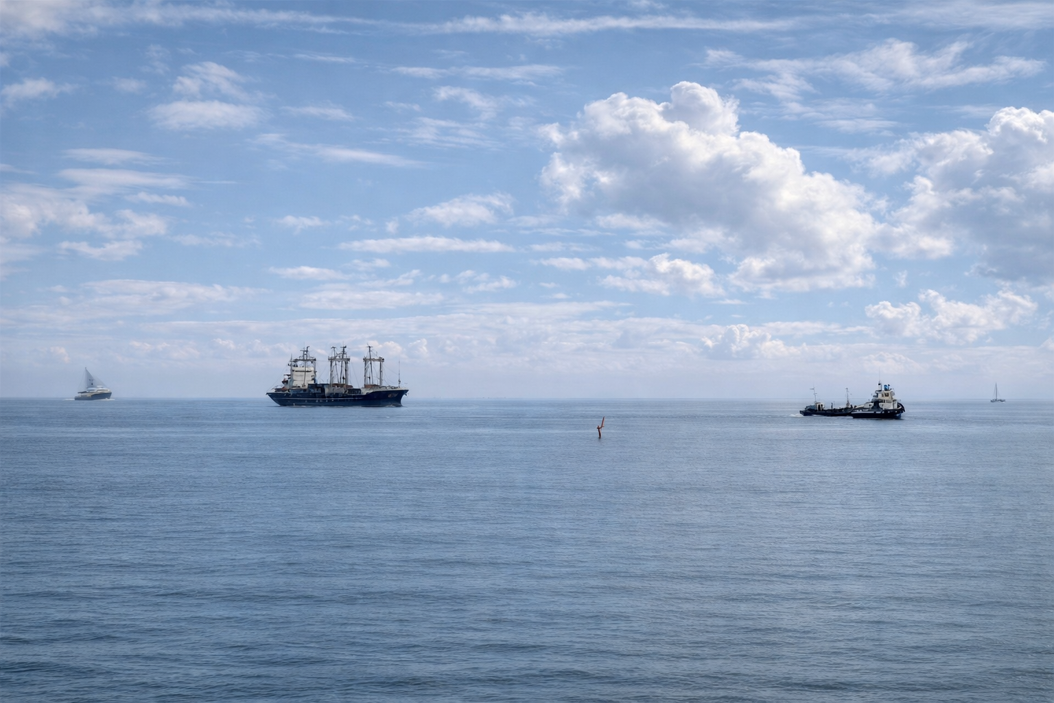 Navegação tranquila no mar