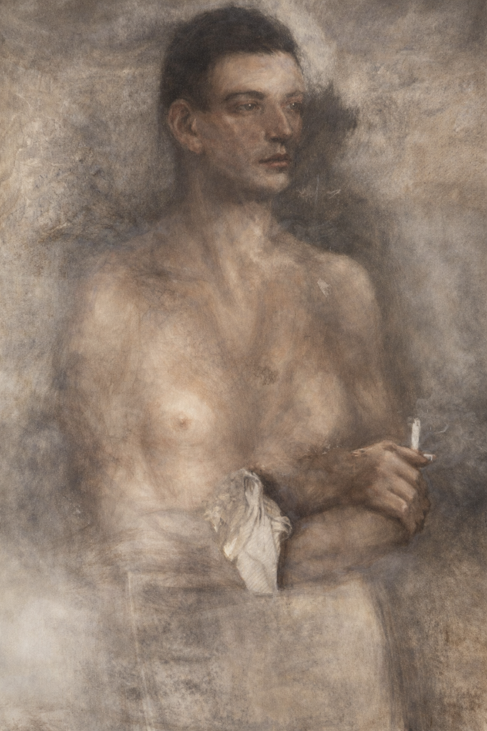 Retrato de homem com cigarro