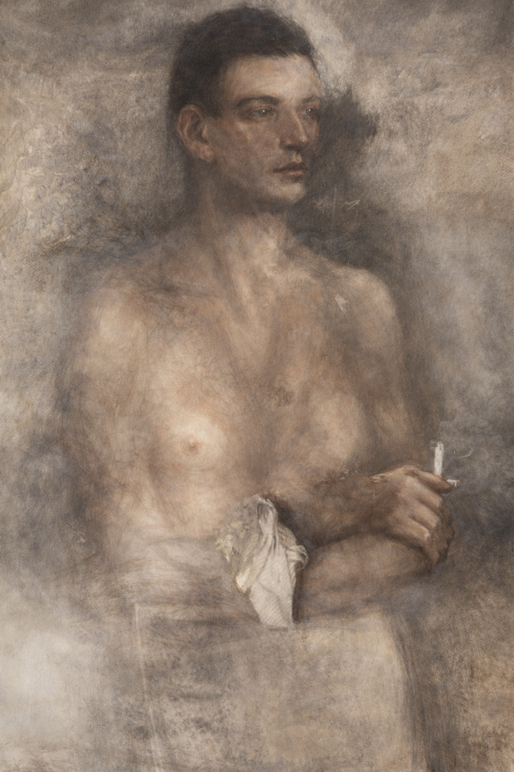 Retrato de homem com cigarro