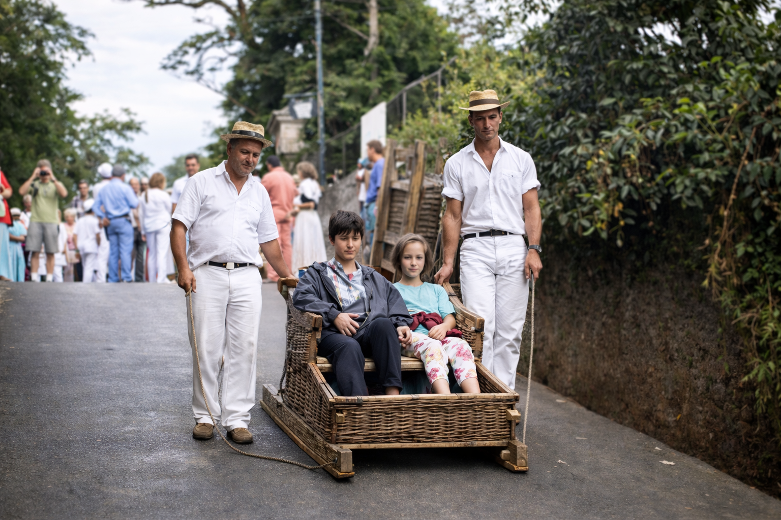 Descida tradicional de carros de cesto