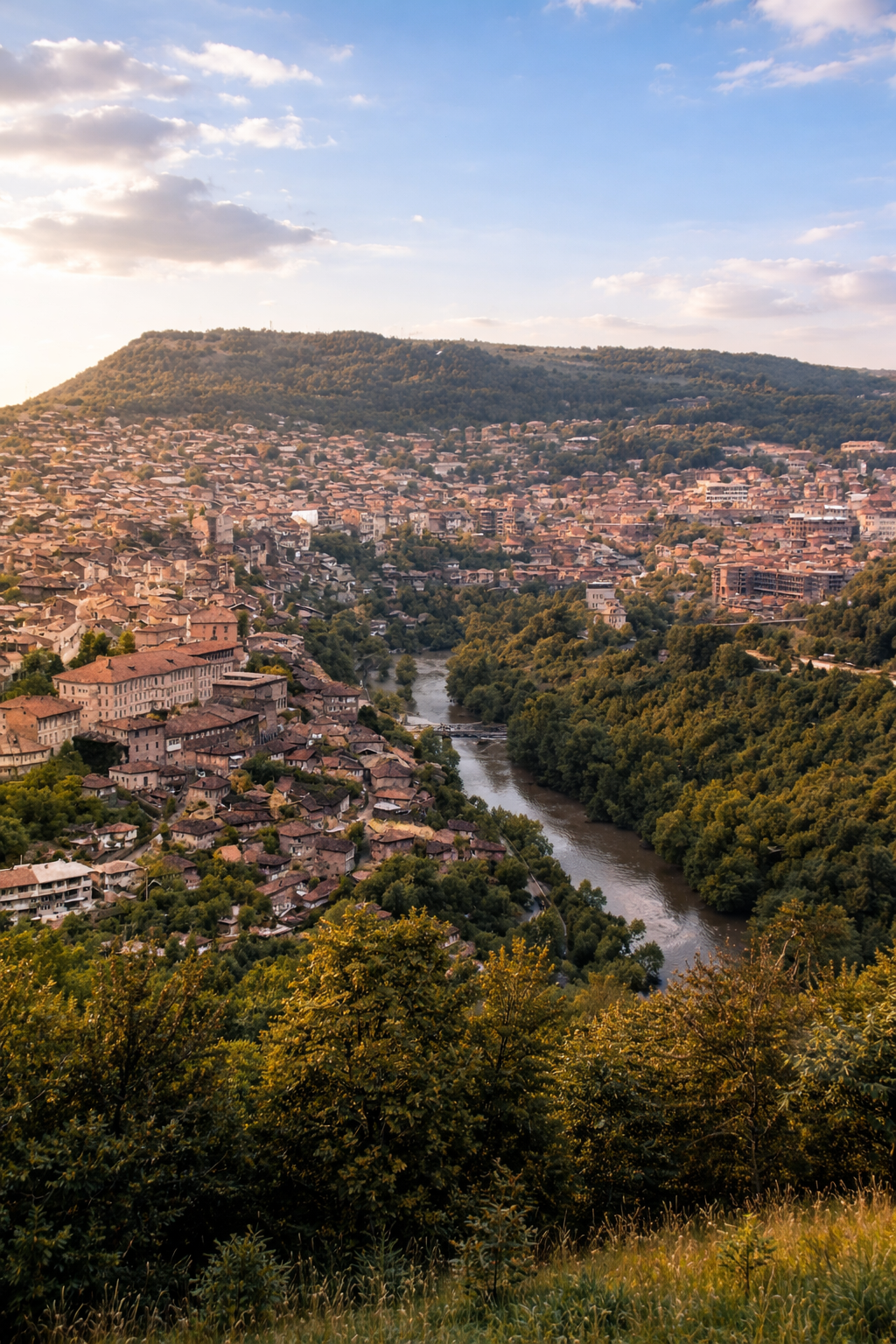 Aldeia histórica no vale verdejante