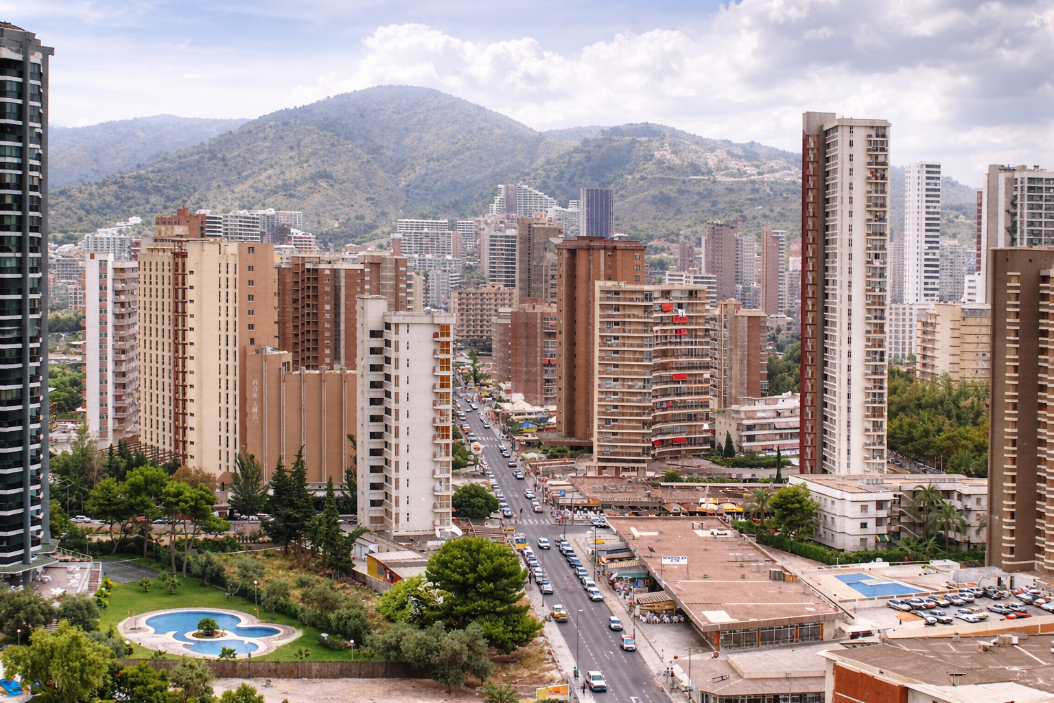 Vista panorâmica da cidade costeira