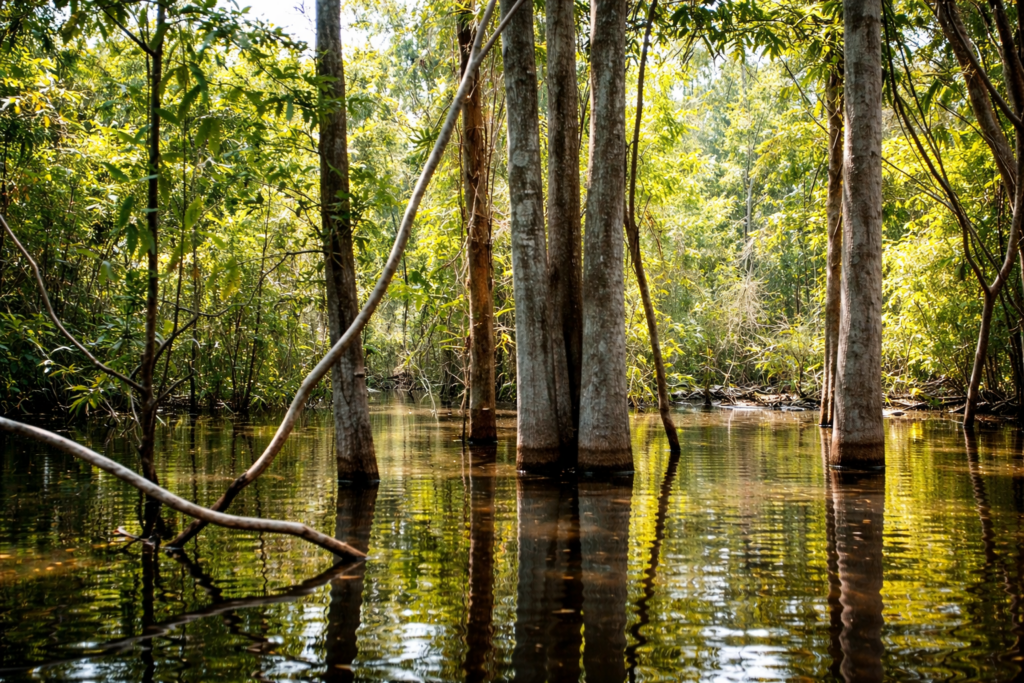 Floresta alagada na Amazónia