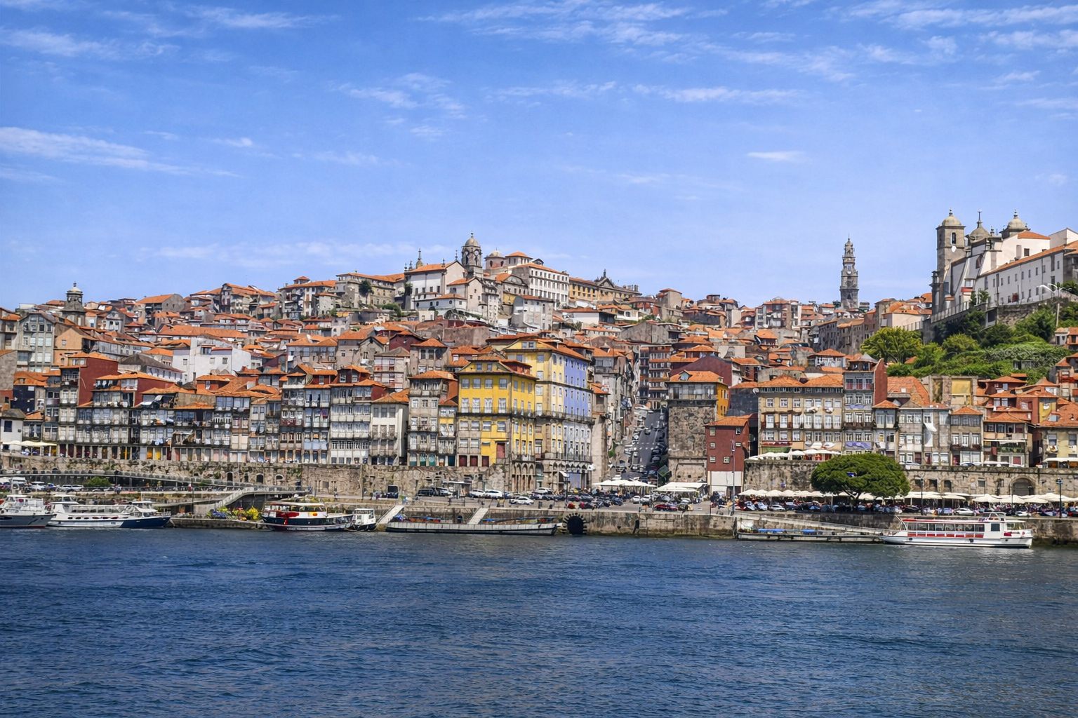 Vista panorâmica da Ribeira do Porto