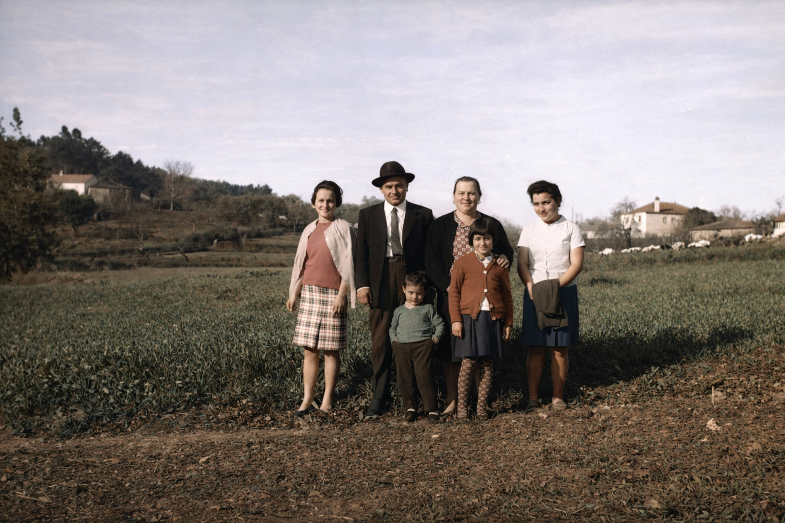Família no campo agrícola, década de 50