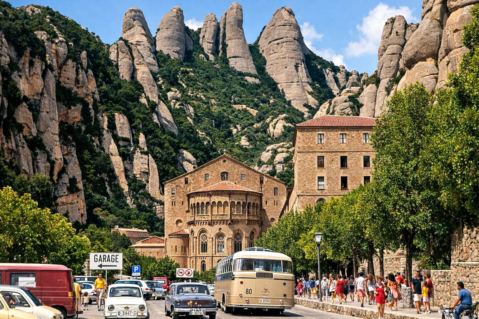 Monastério sob as rochas de Montserrat