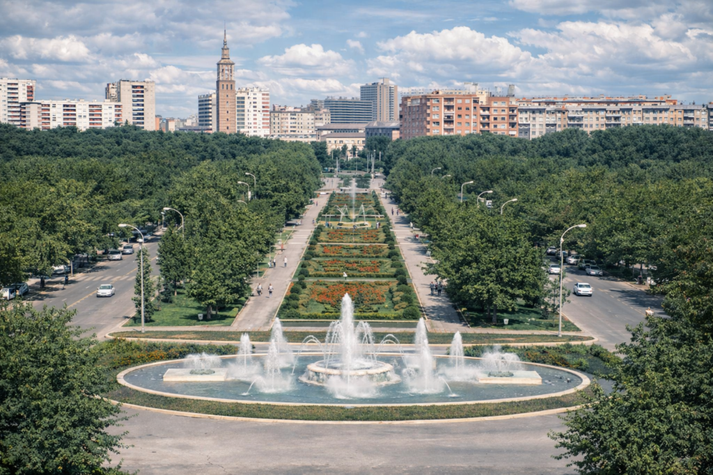 Avenida das fontes e edifícios