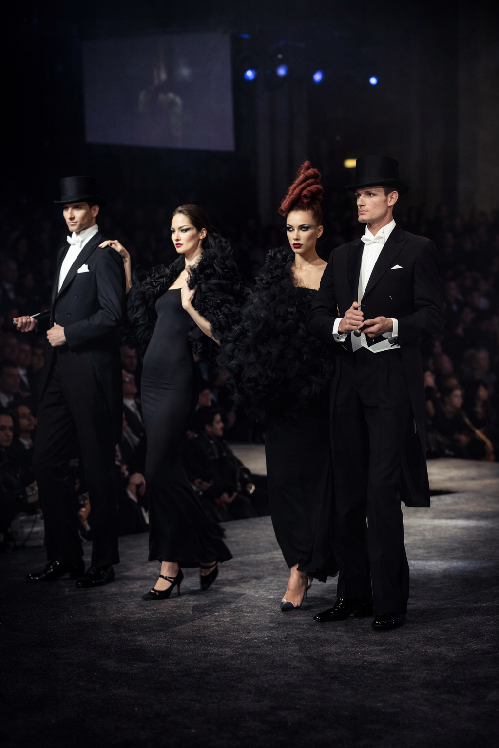 Desfile de alta costura elegante