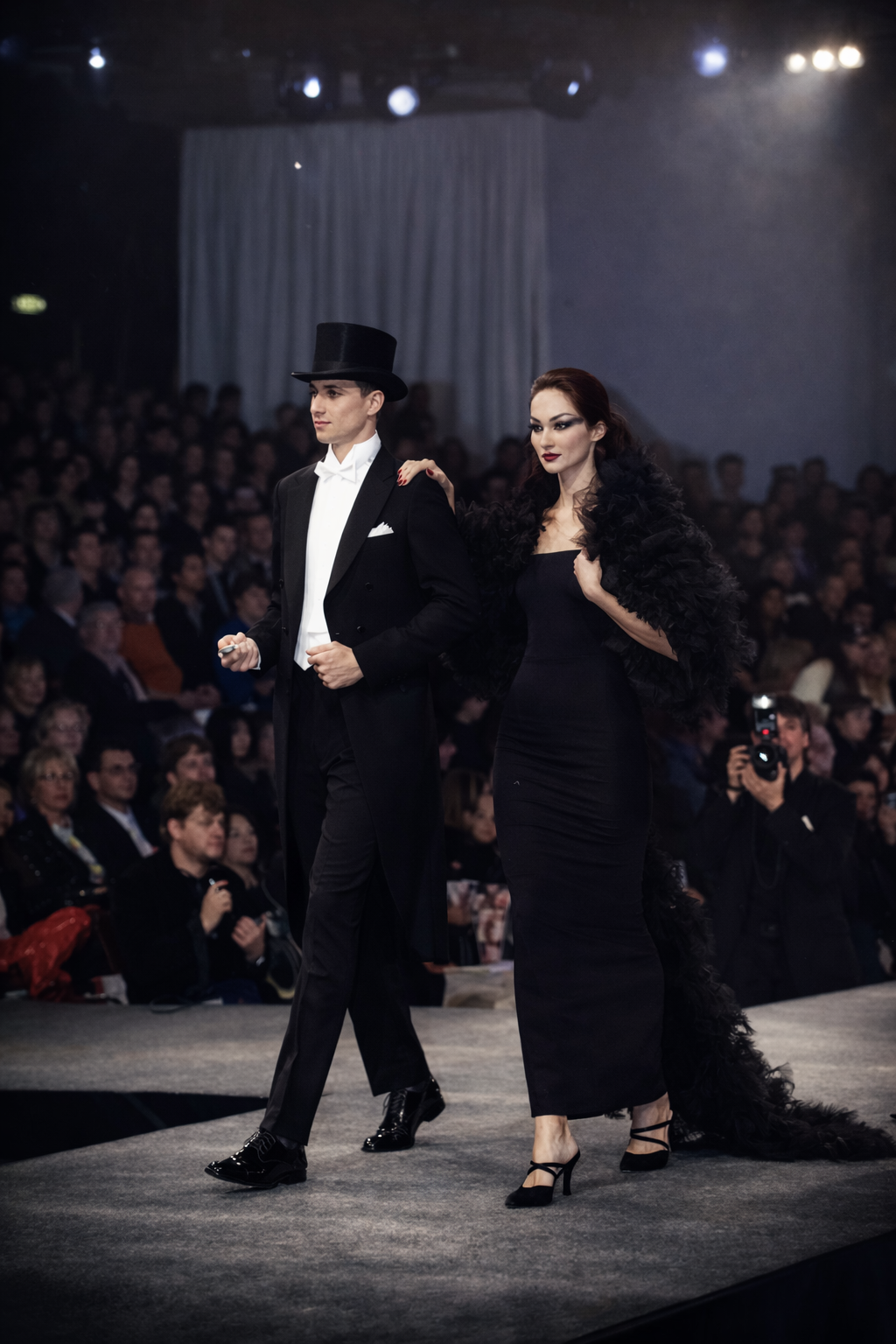 Desfile de moda elegante e refinado