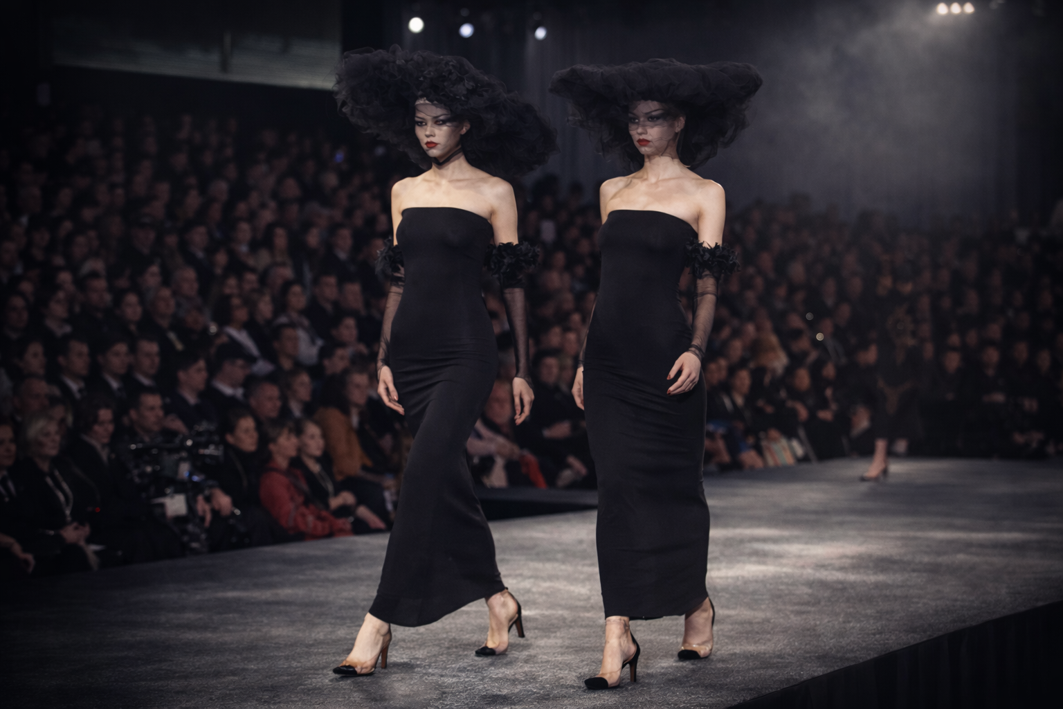 Desfile de alta-costura em preto