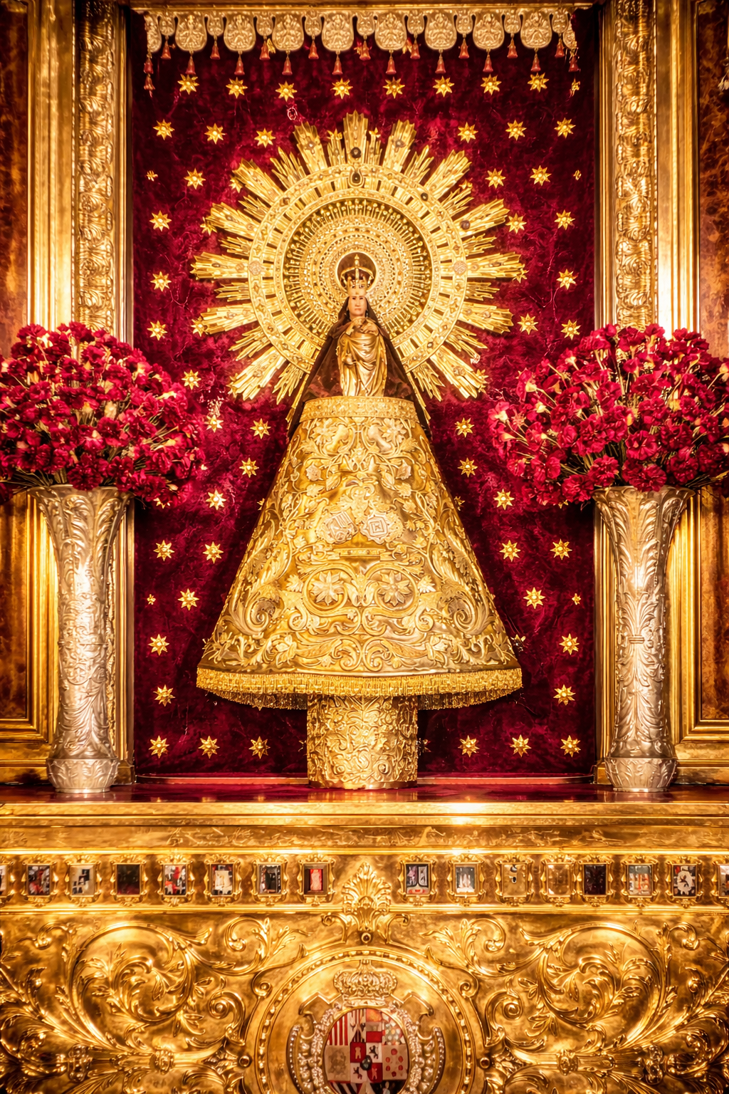Altar barroco com a Virgen del Rocío