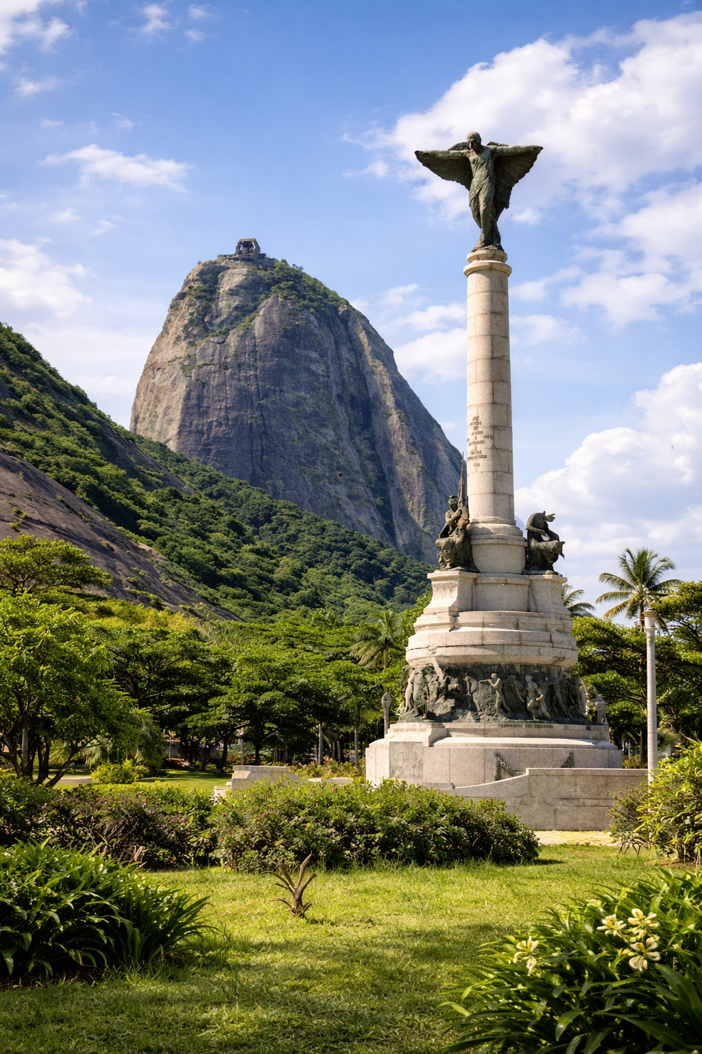 Monumento angelical e Pão de Açúcar