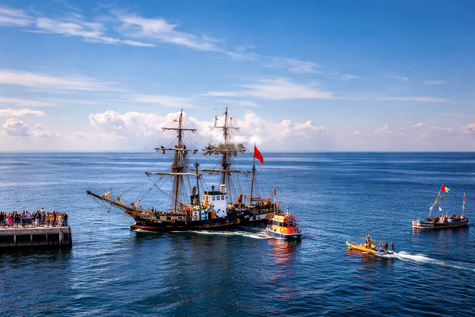 Navio histórico em festa marítima