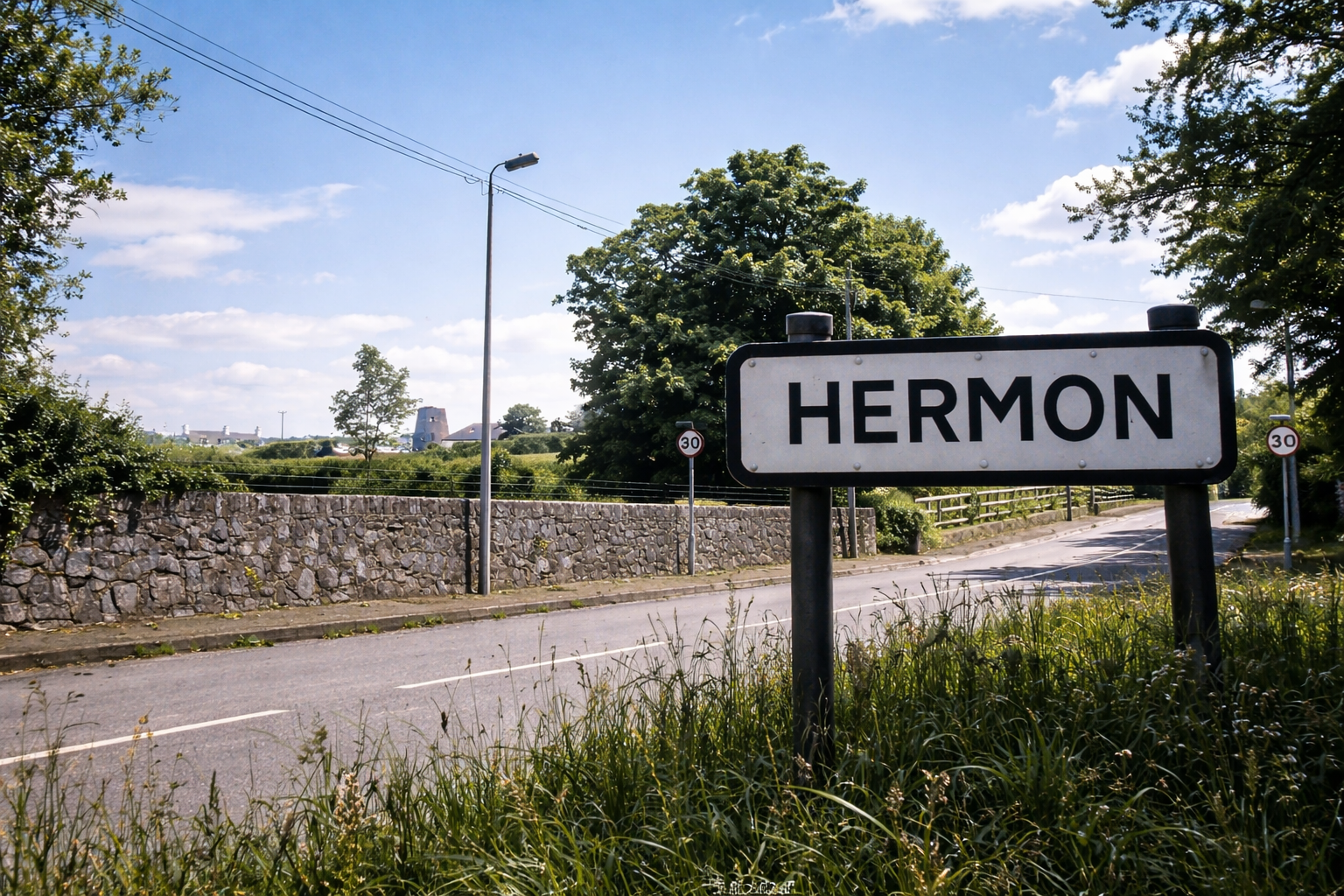 Entrada na vila de Hermon