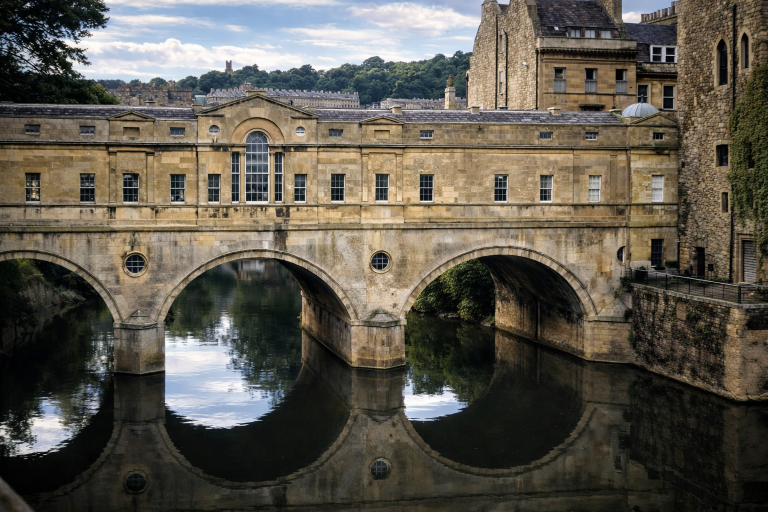 Ponte Pulteney e reflexo no Avon