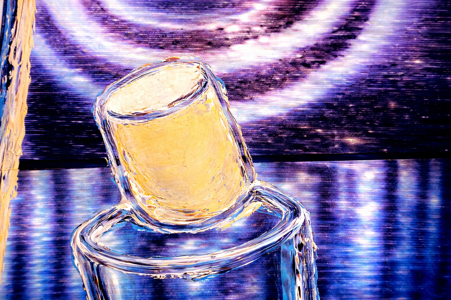 Vidro e rolha amarela abstratos