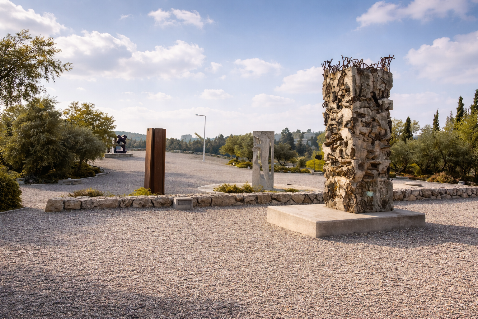 Esculturas modernas em parque ao ar livre