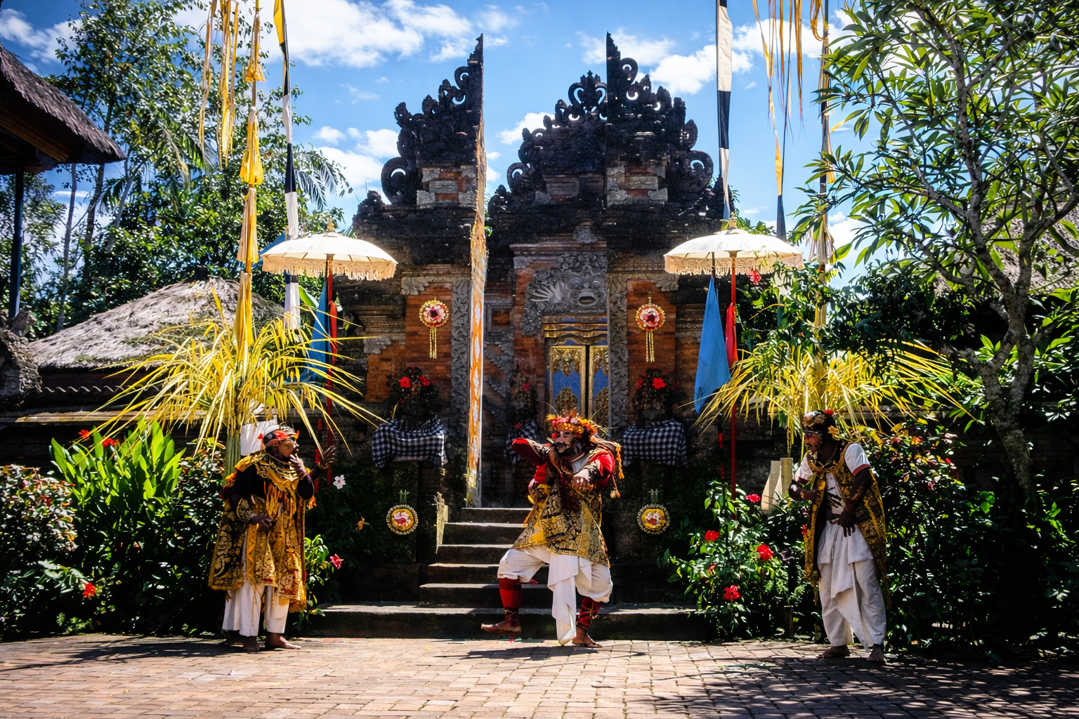 Dança tradicional balinesa em templo