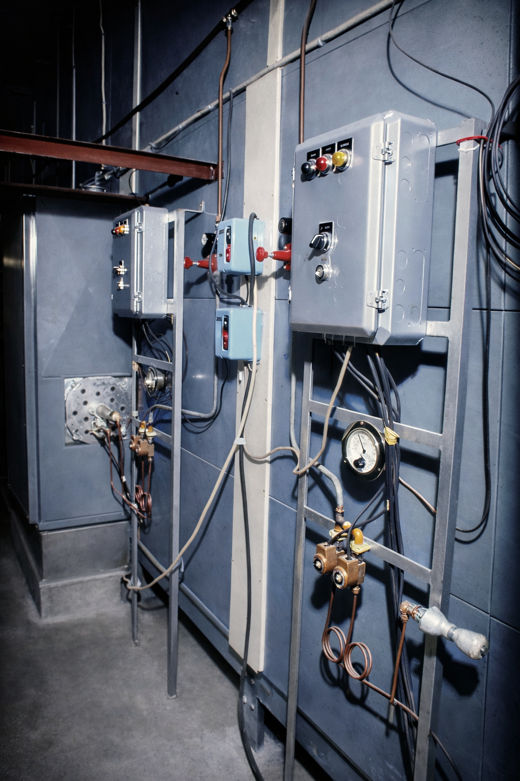 Sistema elétrico industrial em fábrica