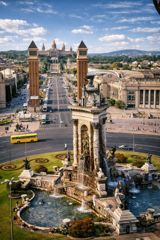 Fontana de Espanya e Torres de Veneza