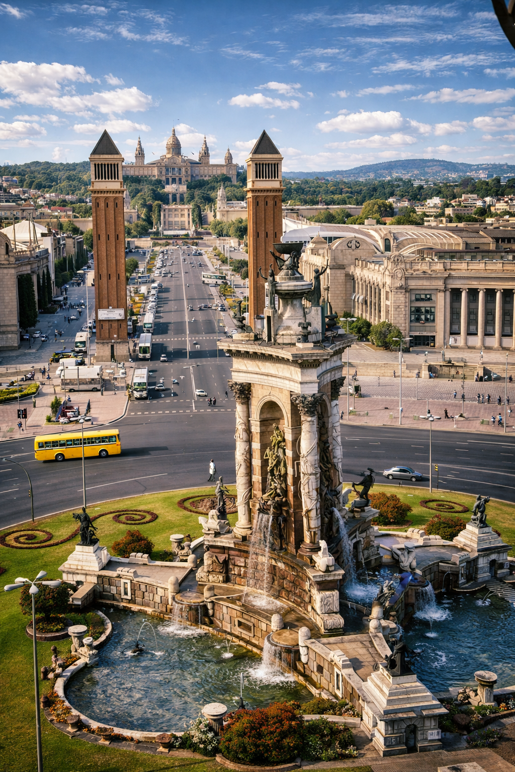 Fontana de Espanya e Torres de Veneza