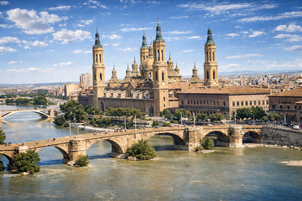 Basílica del Pilar e Puente de Piedra