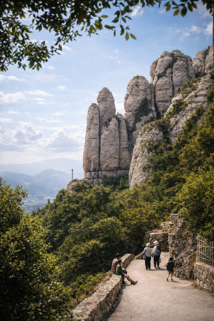 Caminho entre as montanhas de Montserrat