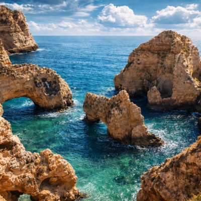 Arcos naturais em Lagos, Portugal