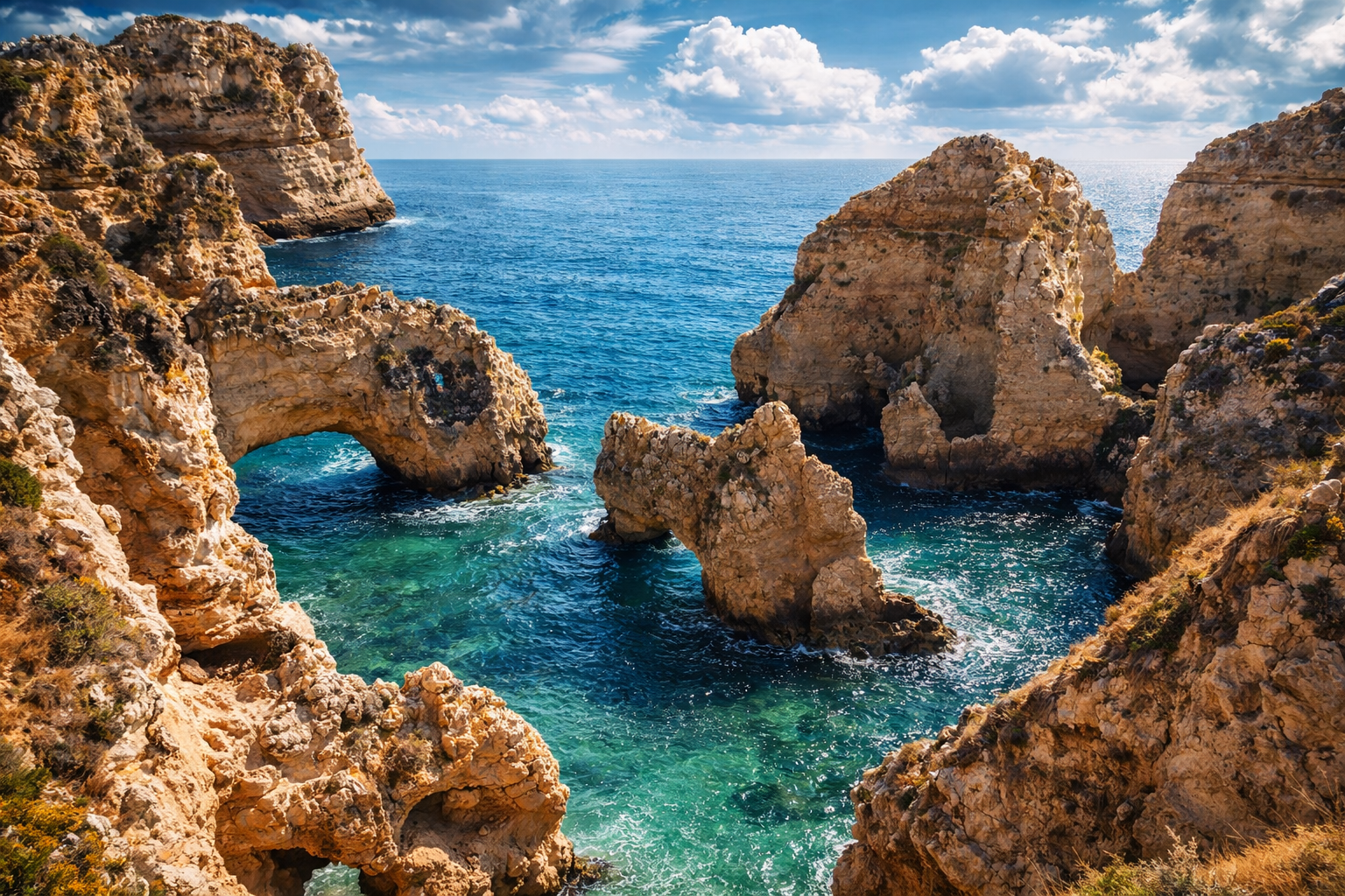 Arcos naturais em Lagos, Portugal