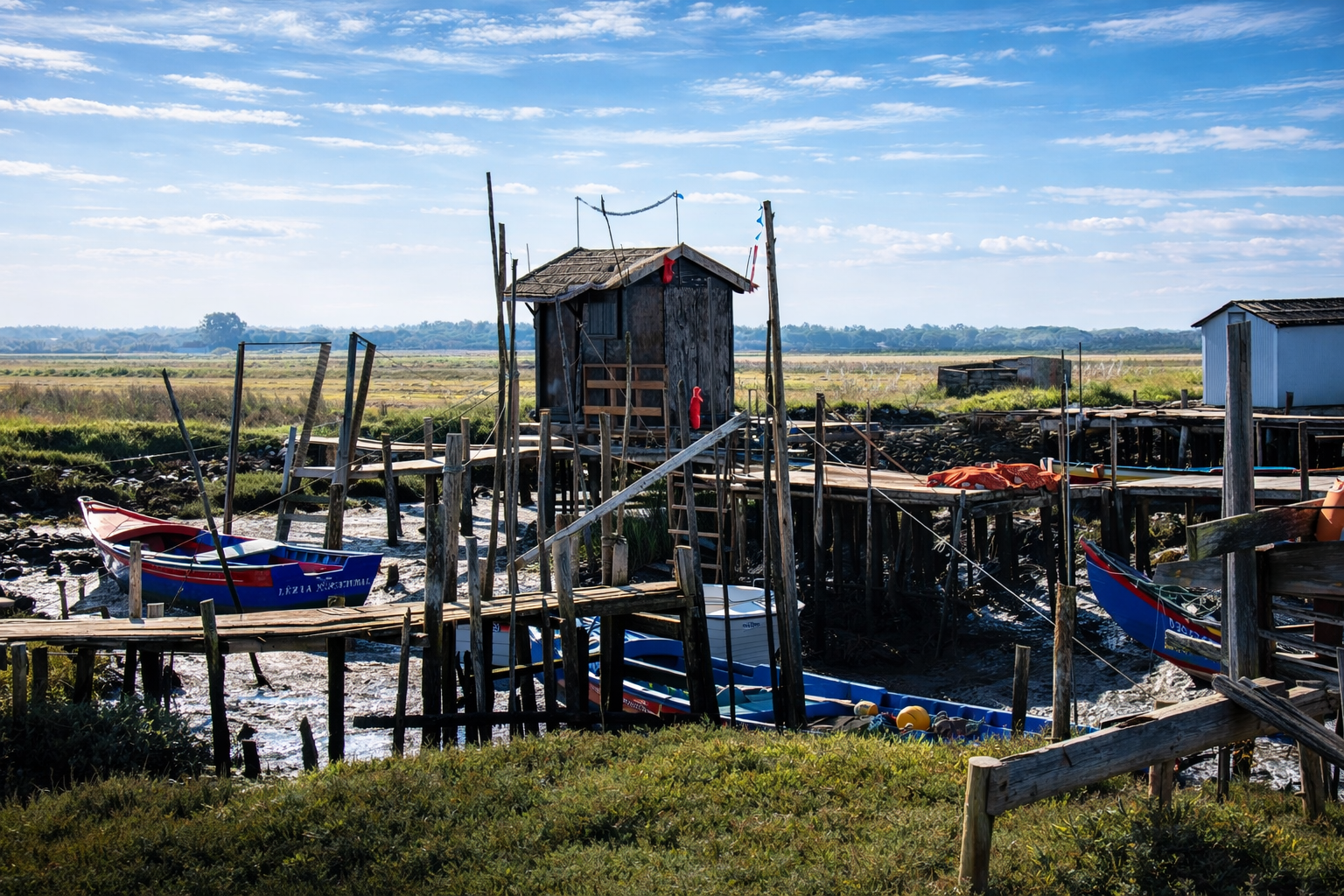 Assentamento de pesca no estuário