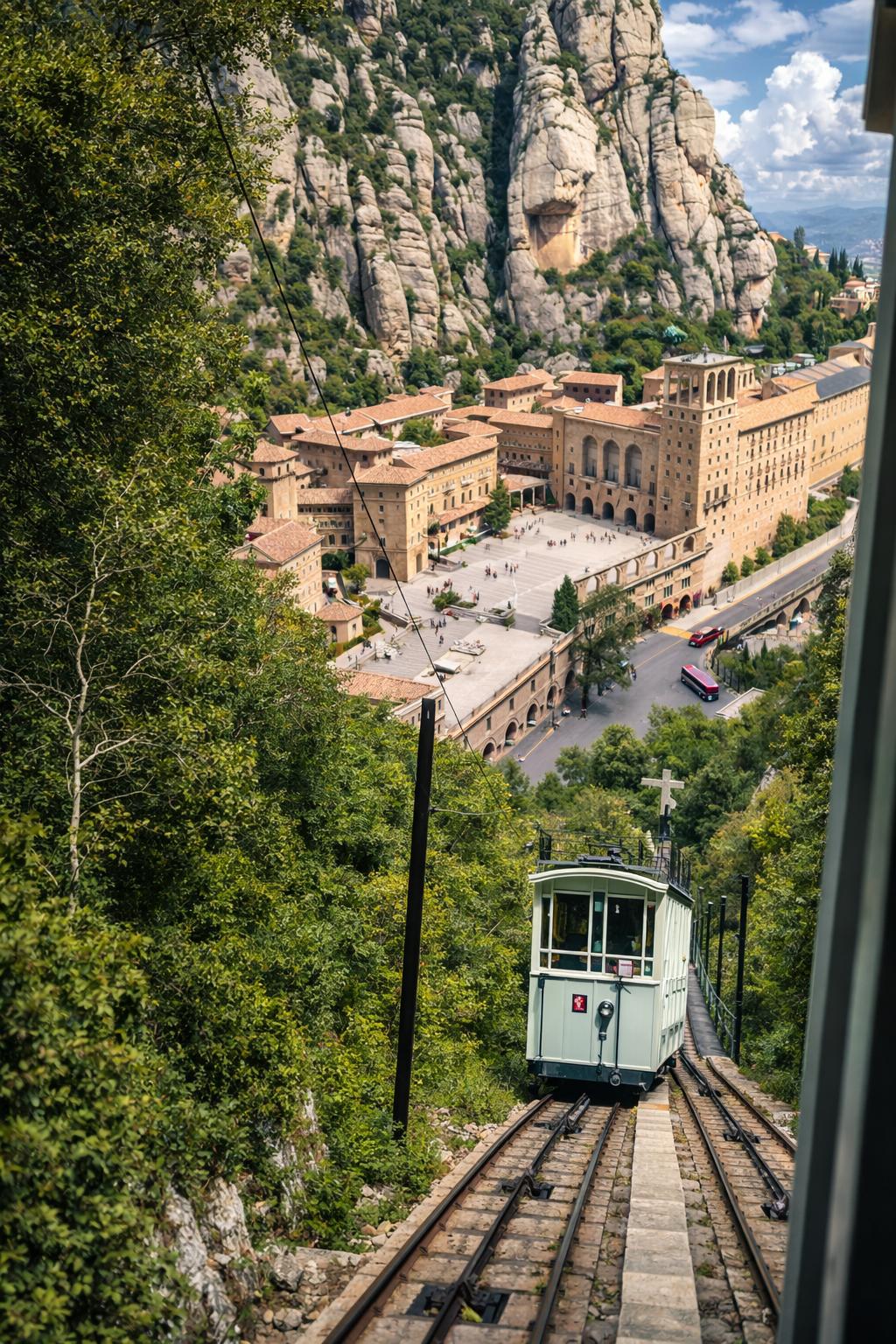 Funicular descendo para Montserrat