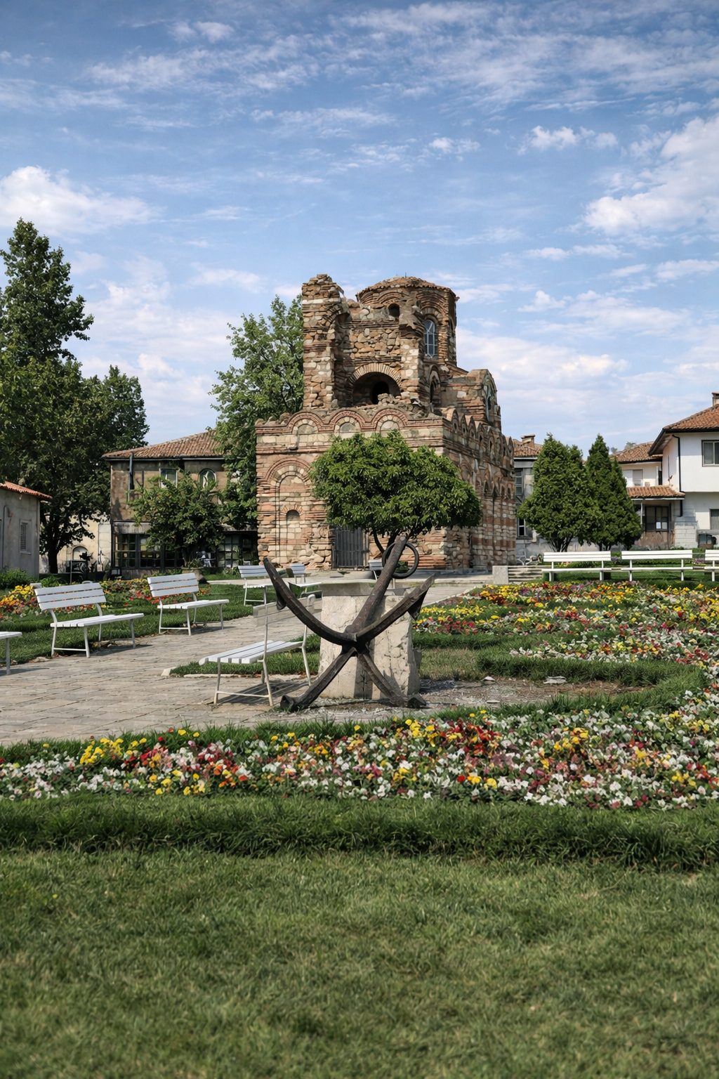 Igreja bizantina e escultura de âncora