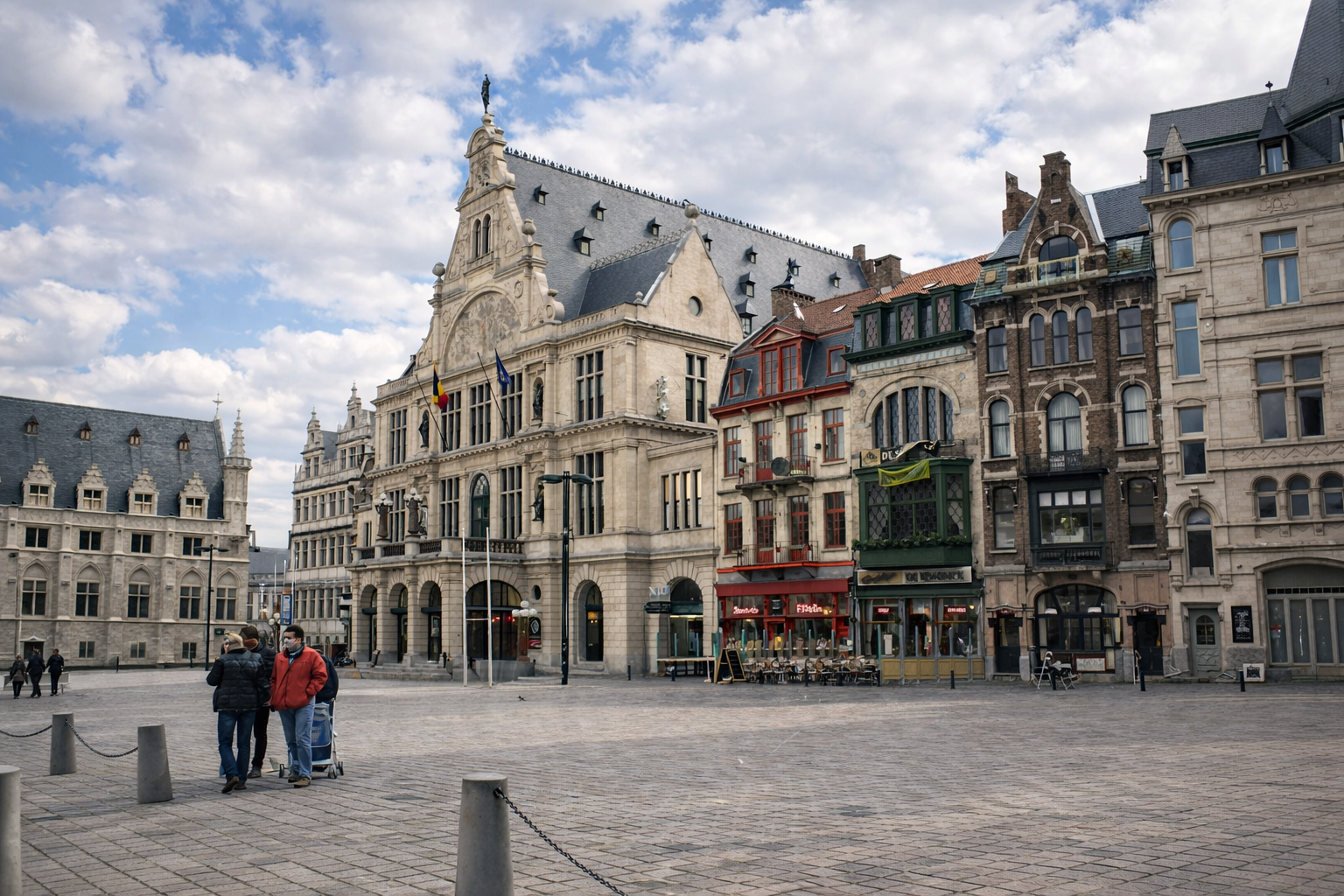 Praça histórica em Ghent, Bélgica