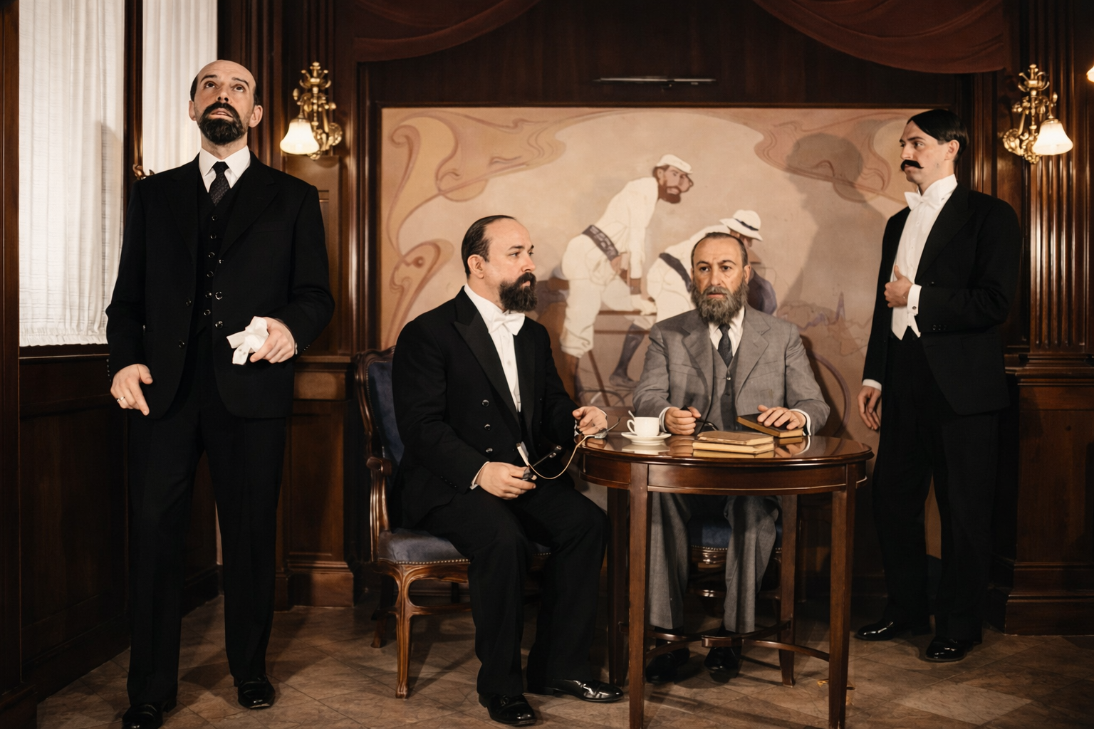 Homens de gravata em conversa elegante