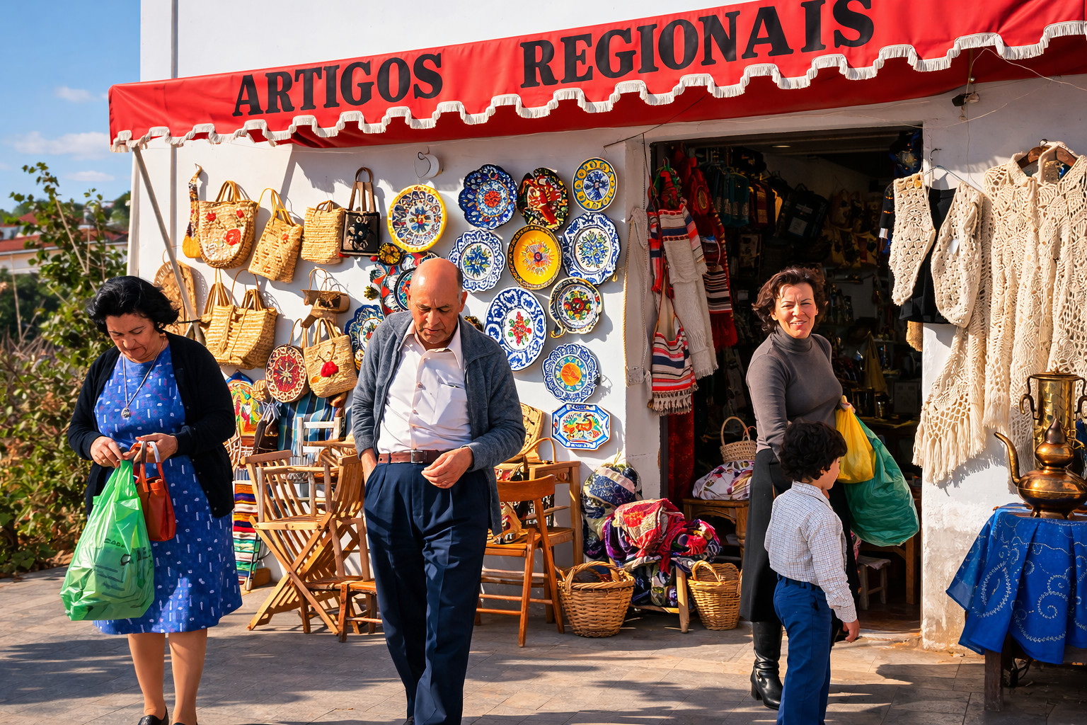 Mercado de artigos regionais ao ar livre