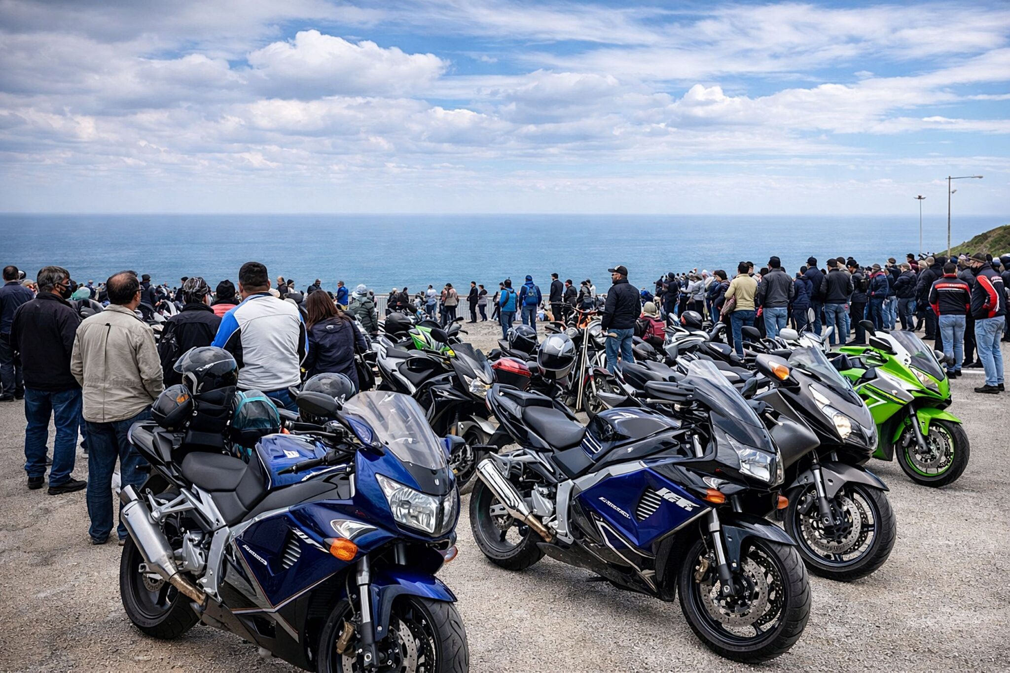 Encontro de motards na costa
