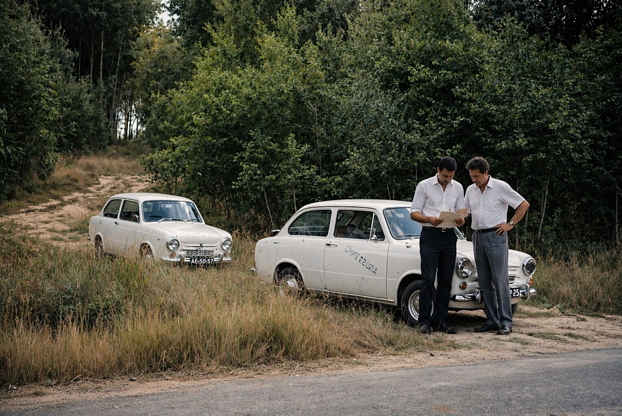 Caminho com carros vintage