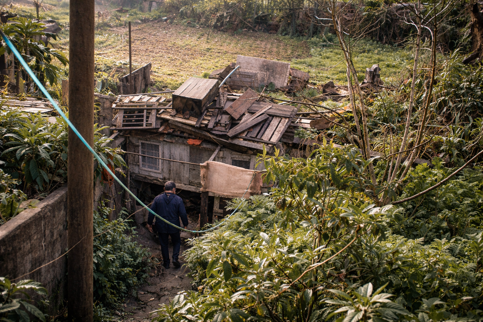 Habitação improvisada em área rural