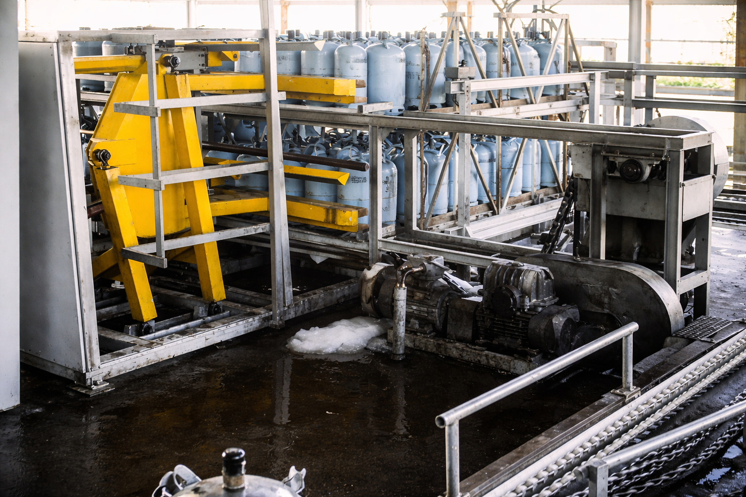 Área industrial e maquinaria pesada