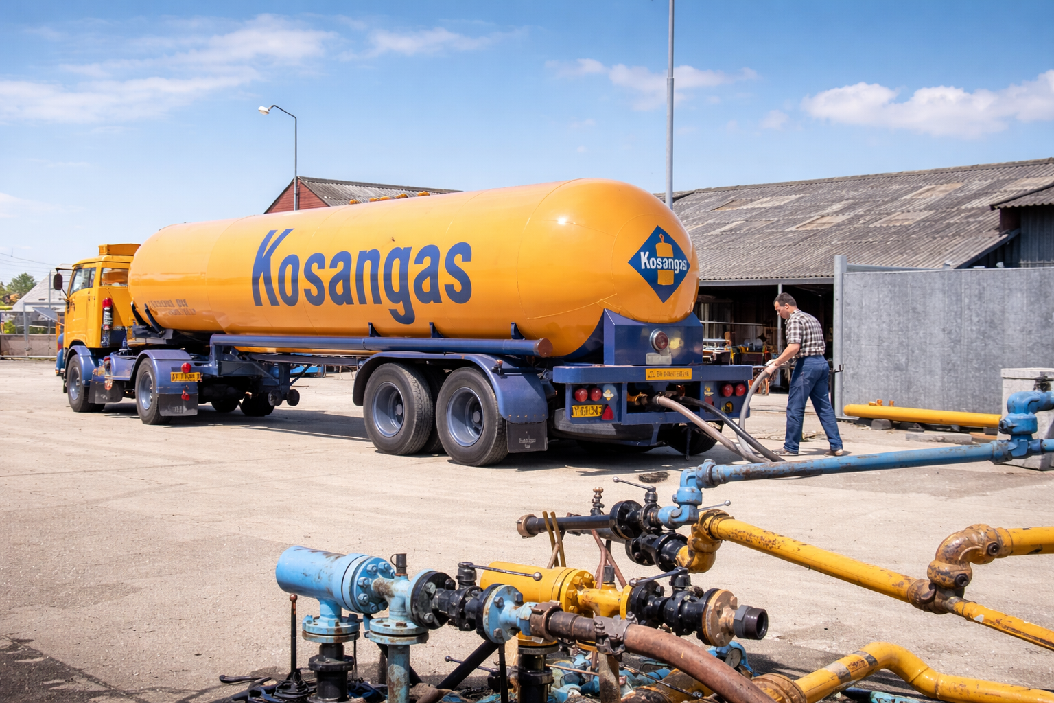 Tanker Kosangas em instalação industrial