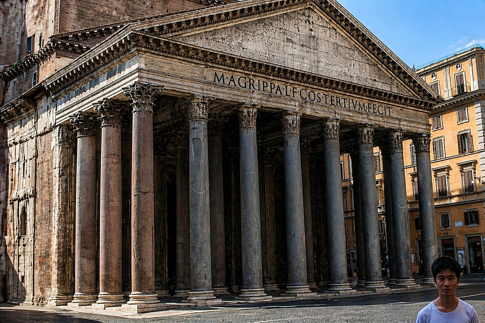 Templo romano e edifícios circundantes