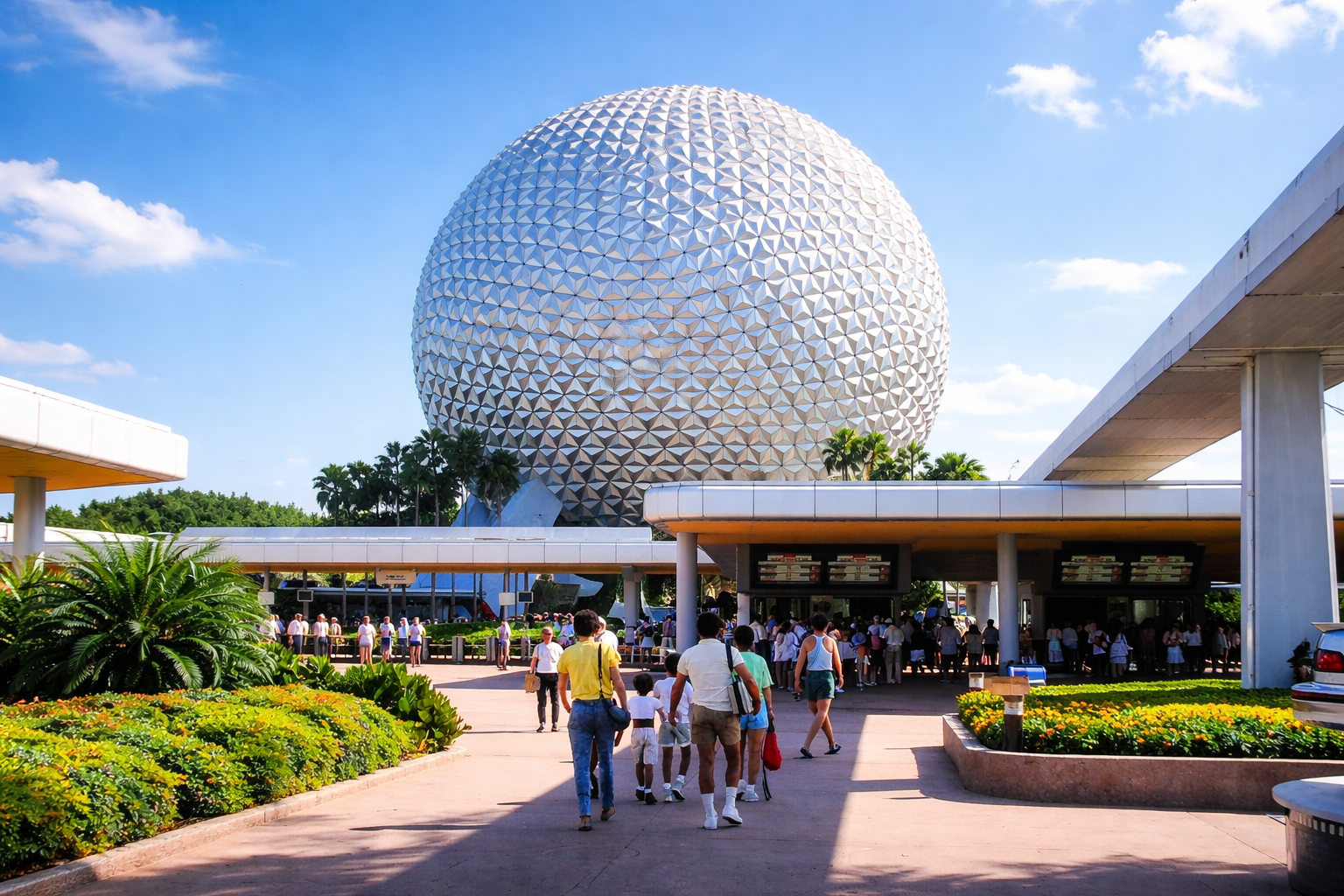 EPCOT sob o céu azul de verão
