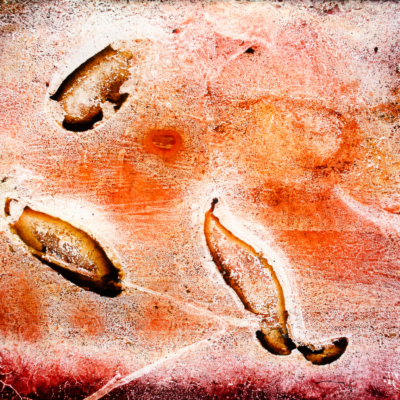 Formas crescentes em texturas ardentes