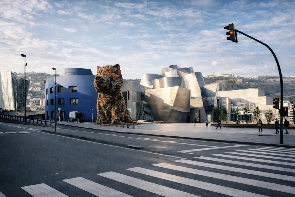 Guggenheim e "Puppy" em Bilbao