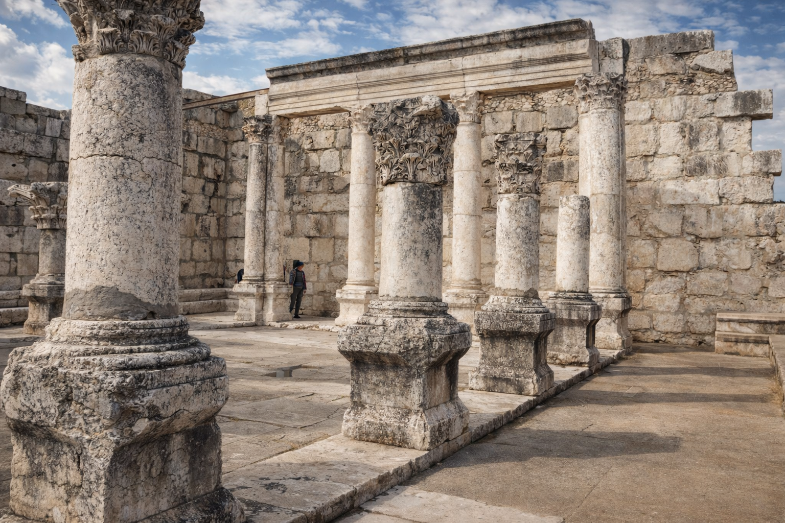 Colunas coríntias em ruínas históricas