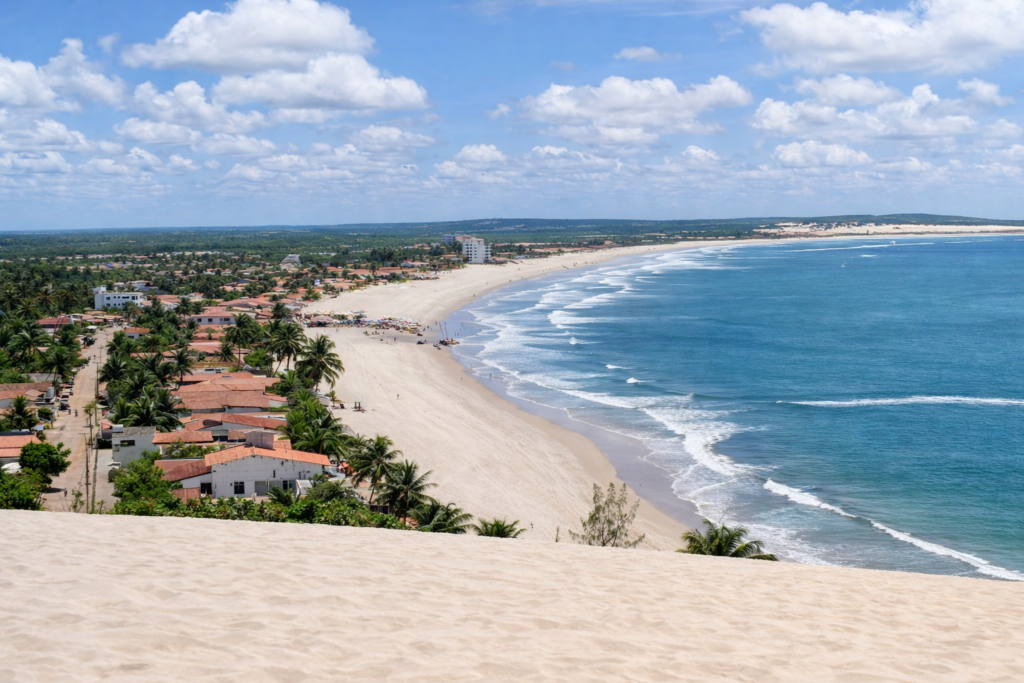 Vista aérea de praia tropical