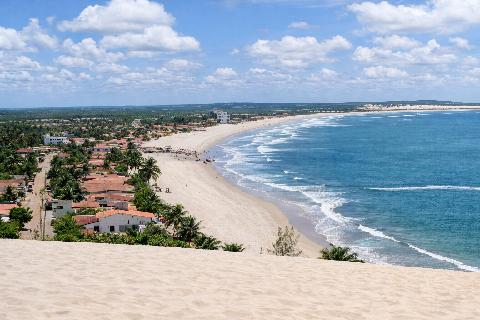 Vista aérea de praia tropical